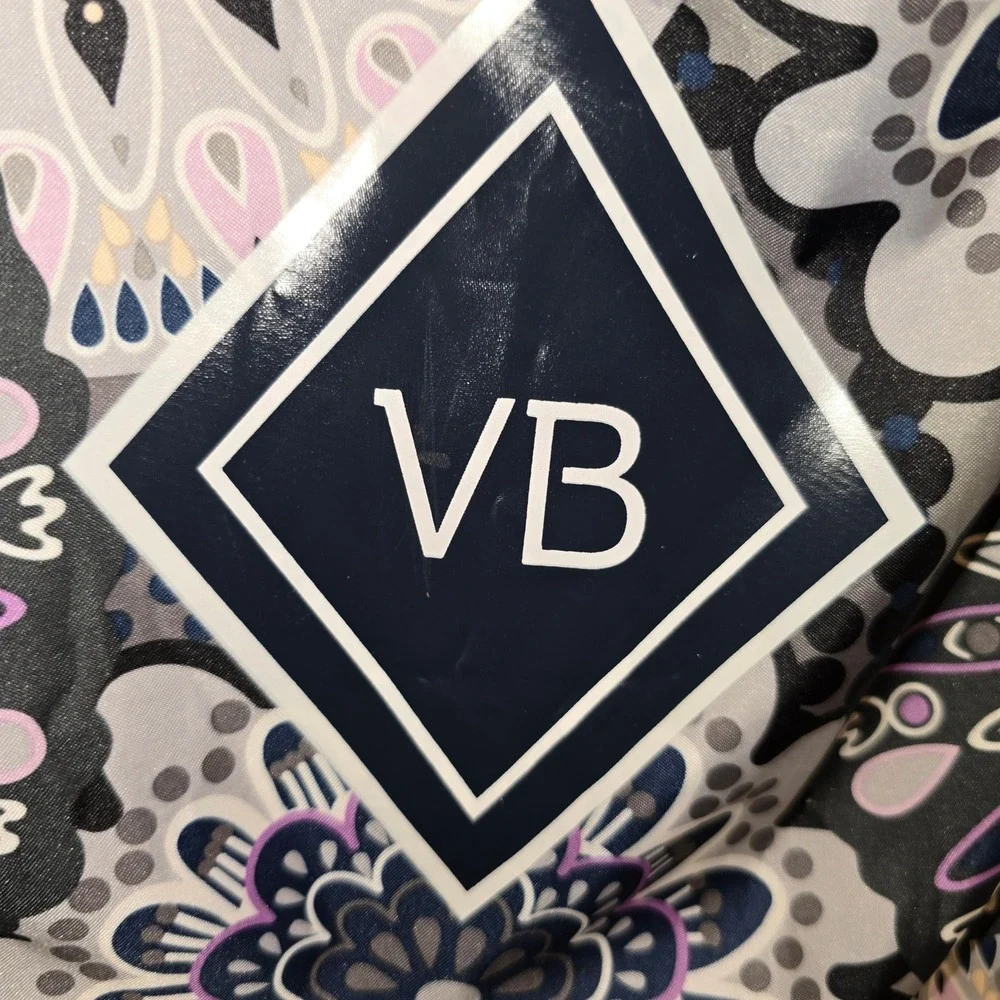 Vera Bradley Drawstring Backpack OS Purple Floral Mandala Cinch Sack Bag travel
